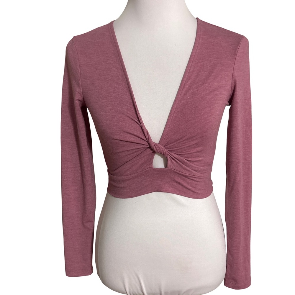Forever 21 Mauve Knot Front Crop Top